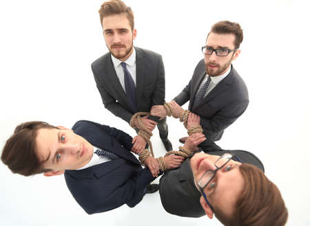 top view.business team and team buildingの写真素材