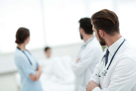 group of doctors in a medical office.の写真素材