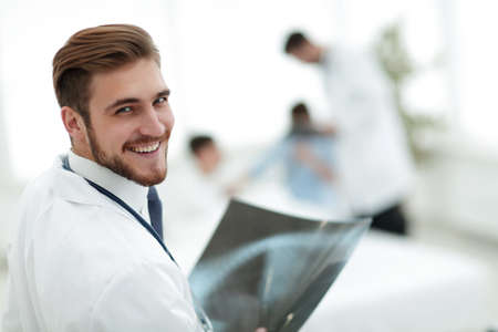 closeup.surgeon with x-ray.の写真素材