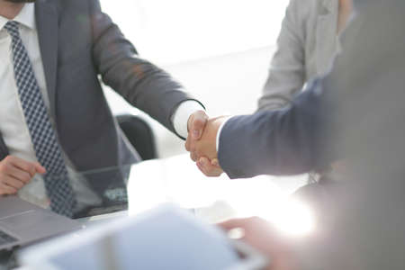 confident handshake of business partnersの写真素材