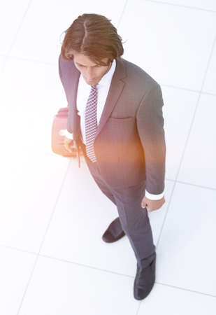 view from the top.businessman with Luggageの写真素材