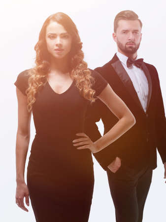 serious young business woman and stylish manの写真素材