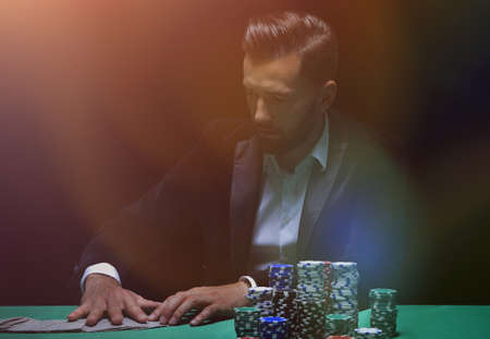 Player at the Poker table.の写真素材