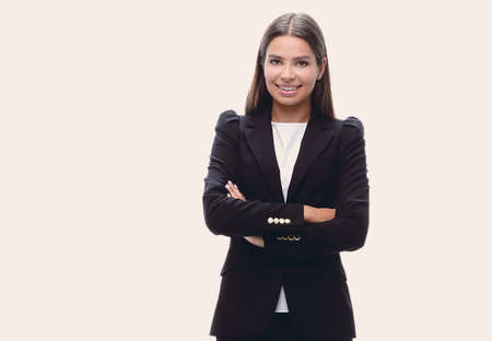 in full growth. young business woman.の写真素材