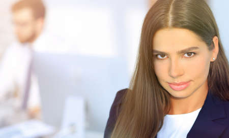 closeup of confident business womanの写真素材