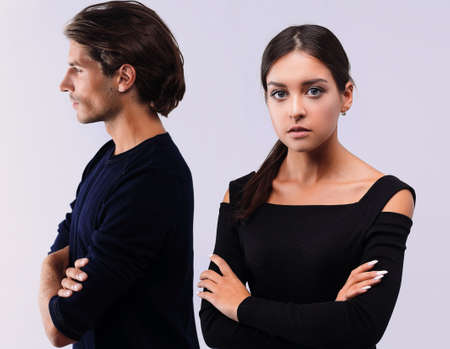 closeup.conflictuale young coupleの写真素材