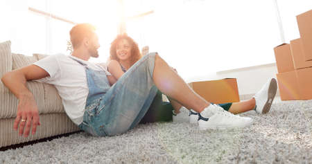 Happy family plans its future in a new home.
