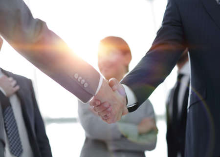 background image of handshake of business people .の写真素材