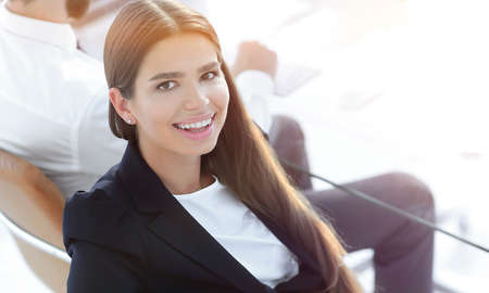 woman employee sitting at a Desk