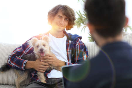 successful guy consulting with his lawyer.の写真素材