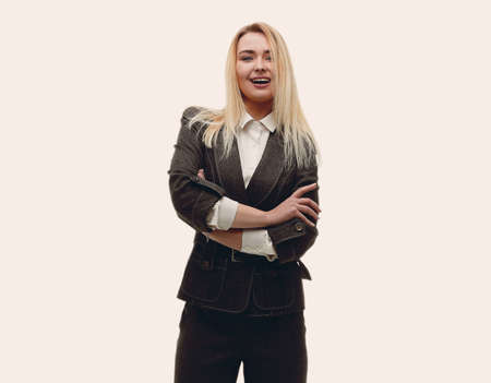 full-length portrait of young business womanの写真素材