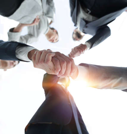 bottom view.business handshakeの写真素材