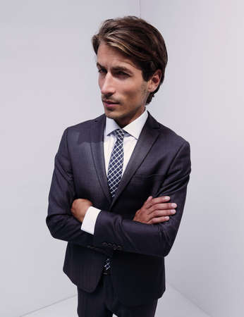stylized photo of serious businessmanの写真素材