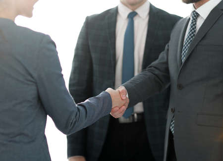 business concept .handshake financial partners.