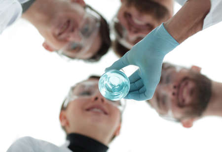 healthcare professionals working with liquids in laboratorの写真素材
