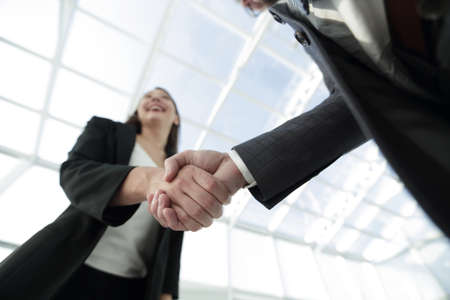 Business partnership meeting concept. Image businessmans handsha