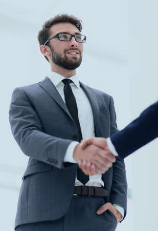 Bussines hand shaking will show succesful cooperation.の写真素材
