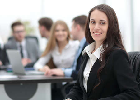 business woman and business team