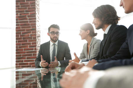 business team sitting at Deskの写真素材