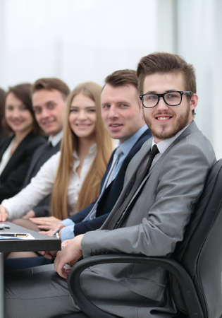 business team sitting at Desk in the conference room