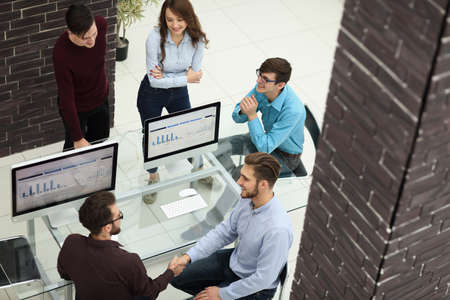 Group of creative business people having meeting in office