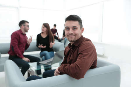 employee on the background of business teamの写真素材