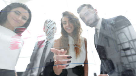 business team discussing a new presentation.の写真素材