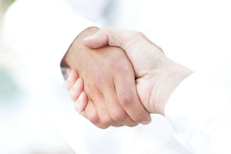 close-up of business handshake.の写真素材