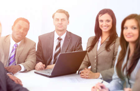 businessman and business team sitting at Desk