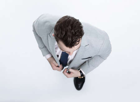 business concept.confident businessman looking upの写真素材