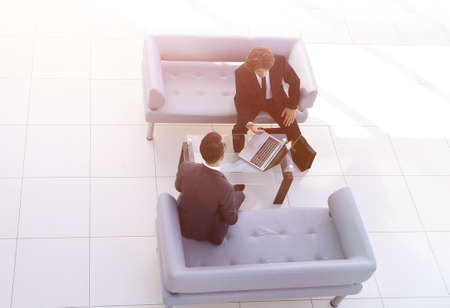 view from the top .meeting business colleaguesの写真素材