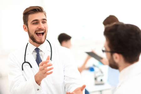 doctor and laboratory staff .の写真素材