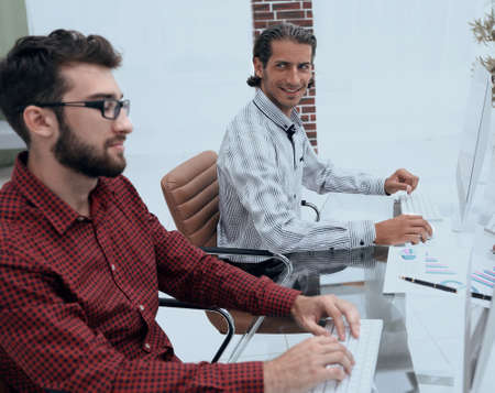 companys employees work in the office