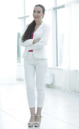 portrait of novice business women in officeの写真素材