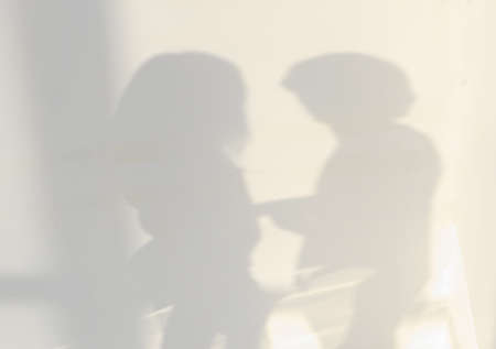white room with dim shadow couples.background.
