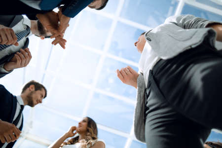bottom view.business team standing in the office