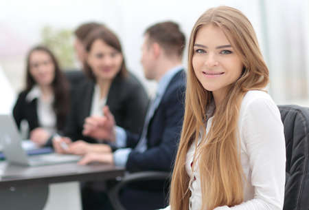 portrait of young female office worker