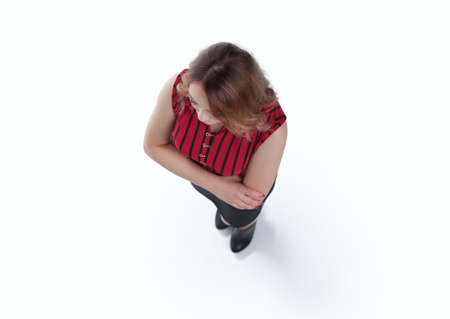 slender women studio shot, isolated on white backgroundの写真素材