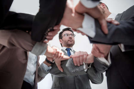 bottom view .single business teamの写真素材