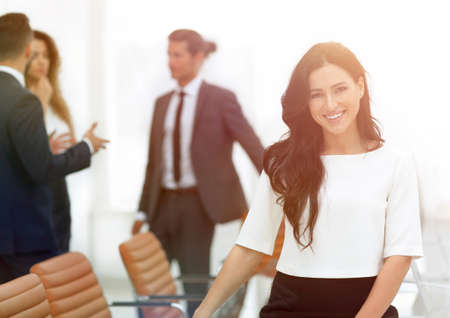 closeup. Executive woman in the officeの写真素材