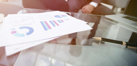marketing chart on the desktop. business background