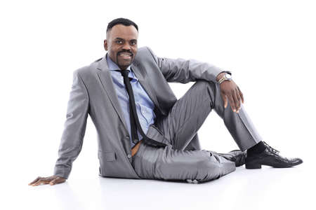 afro-american businessman relaxingの写真素材
