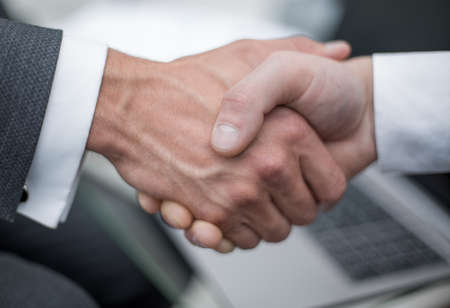 close up. handshake business partners.の写真素材