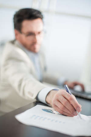 background image of a businessman in the workplace