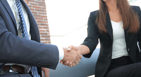 Businessman shaking hands to seal a deal with his partner