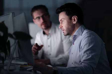 close up.business people discussing at the Desk.の写真素材