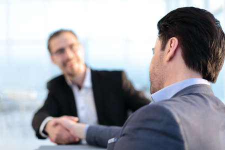 close up. handshake of business peopleの写真素材