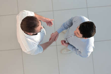 top view. handshake of modern business people.
