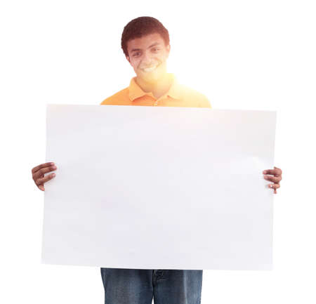 Young african man smiling full length white background