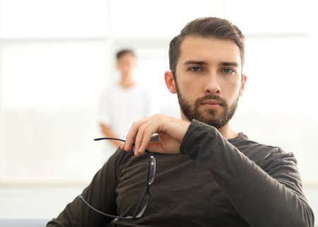 Portrait of a young male modelの写真素材